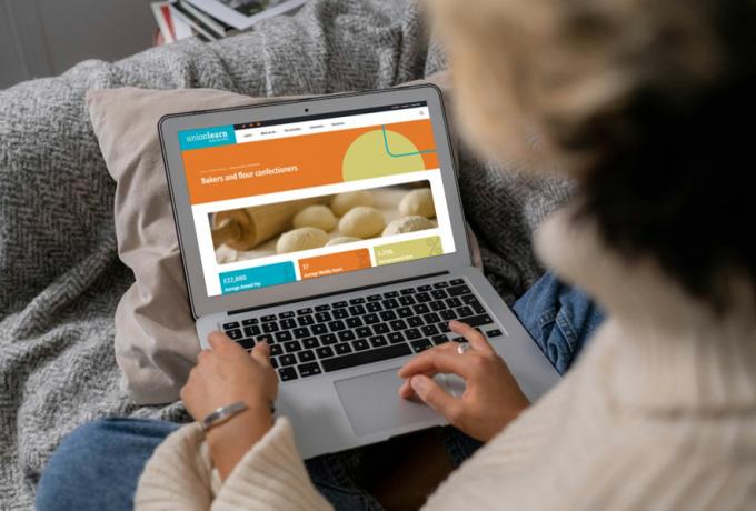 New website on laptop